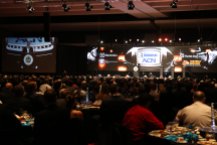 The banquet at the Charlotte Convention Center for the presentation of the 2016 Bronko Nagurski Trophy. (Photo by Michael Strauss, Strauss Studios.)