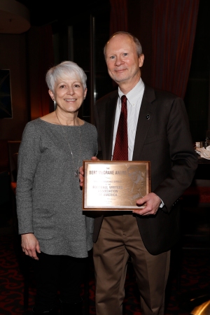 Bert McGrane Award winner Steve Wieberg and his wife, Paula. Photo by Melissa Macatee.